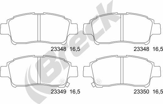 Breck 23348 00 701 10 - Комплект спирачно феродо, дискови спирачки vvparts.bg