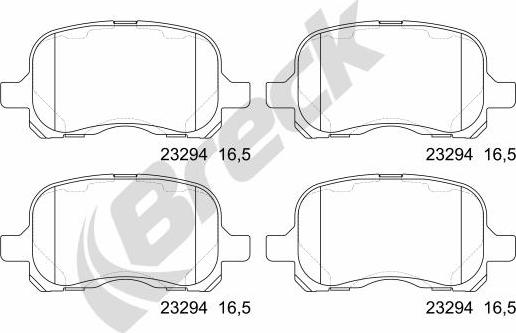 Breck 23294 00 701 00 - Комплект спирачно феродо, дискови спирачки vvparts.bg