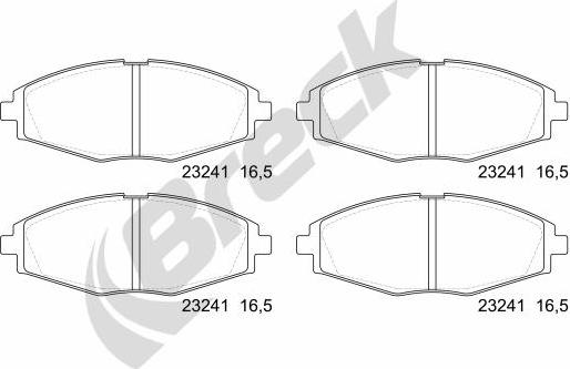 Breck 23241 00 702 00 - Комплект спирачно феродо, дискови спирачки vvparts.bg