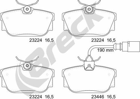 Breck 23224 00 702 10 - Комплект спирачно феродо, дискови спирачки vvparts.bg