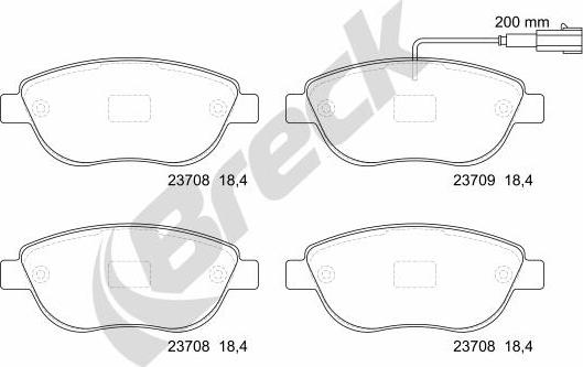 Breck 23708 00 701 10 - Комплект спирачно феродо, дискови спирачки vvparts.bg