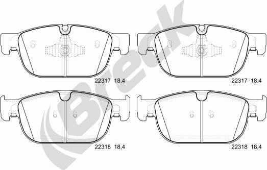 Breck 22317 00 553 00 - Комплект спирачно феродо, дискови спирачки vvparts.bg