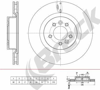 Breck BR 442 VH100 - Спирачен диск vvparts.bg