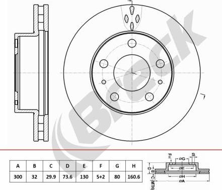 Breck BR 454 VA100 - Спирачен диск vvparts.bg