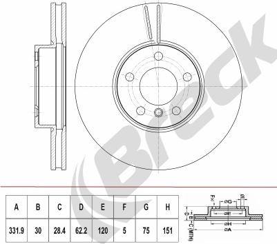 Breck BR 411 VH100 - Спирачен диск vvparts.bg