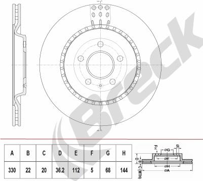 Breck BR 413 VH100 - Спирачен диск vvparts.bg