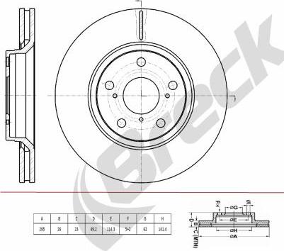 Breck BR 439 VA100 - Спирачен диск vvparts.bg