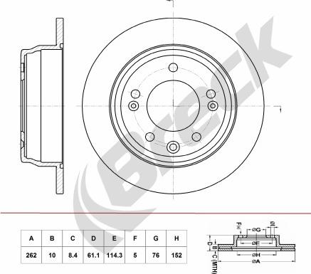 Breck BR 060 SA100 - Спирачен диск vvparts.bg