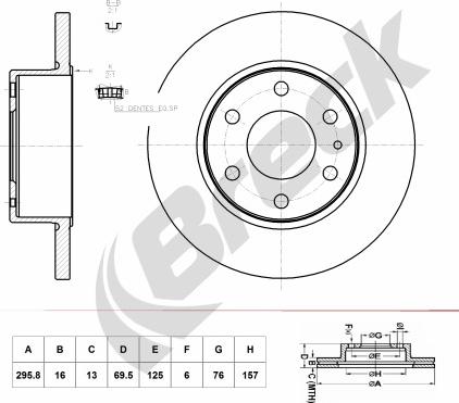 Breck BR 062 SA1A0 - Спирачен диск vvparts.bg