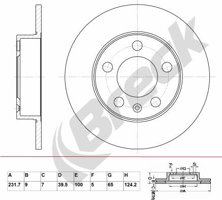 Breck BR 001 SA100 - Спирачен диск vvparts.bg