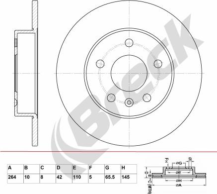 Breck BR 008 SA100 - Спирачен диск vvparts.bg