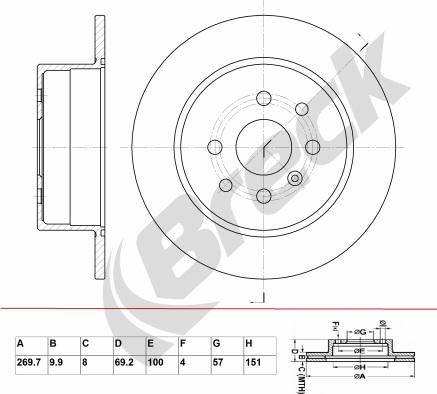 Breck BR 019 SA100 - Спирачен диск vvparts.bg