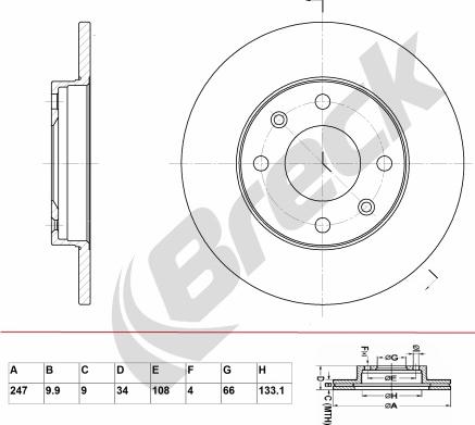 Breck BR 015 SA100 - Спирачен диск vvparts.bg