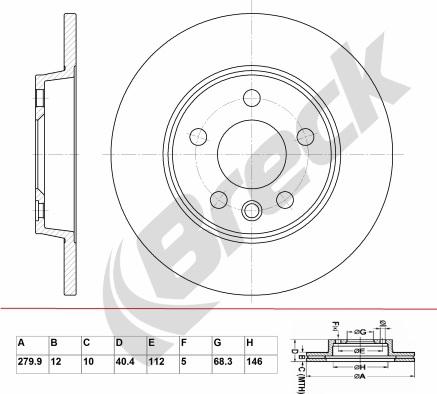 Breck BR 016 SA100 - Спирачен диск vvparts.bg