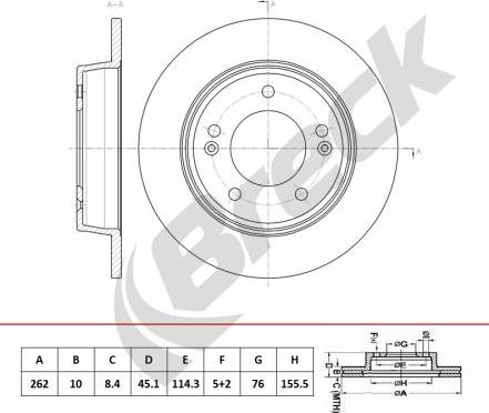 Breck BR 084 SA100 - Спирачен диск vvparts.bg