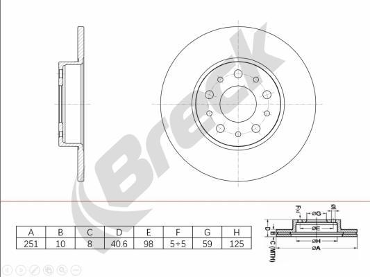 Breck BR 082 SA100 - Спирачен диск vvparts.bg