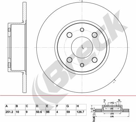 Breck BR 033 SA100 - Спирачен диск vvparts.bg