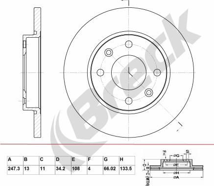 Breck BR 032 SA100 - Спирачен диск vvparts.bg