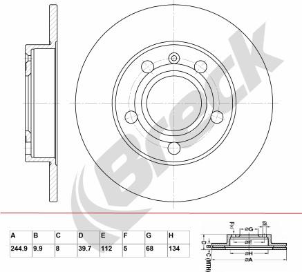 Breck BR 037 SA100 - Спирачен диск vvparts.bg