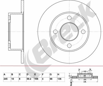 Breck BR 023 SA100 - Спирачен диск vvparts.bg