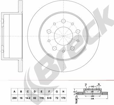 Breck BR 075 SA100 - Спирачен диск vvparts.bg