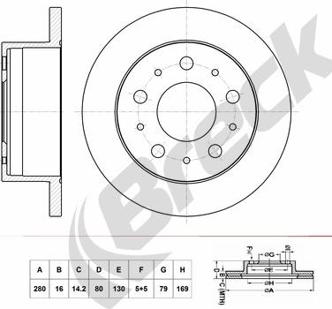 Breck BR 070 SA100 - Спирачен диск vvparts.bg