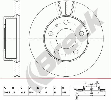 Breck BR 348 VA100 - Спирачен диск vvparts.bg