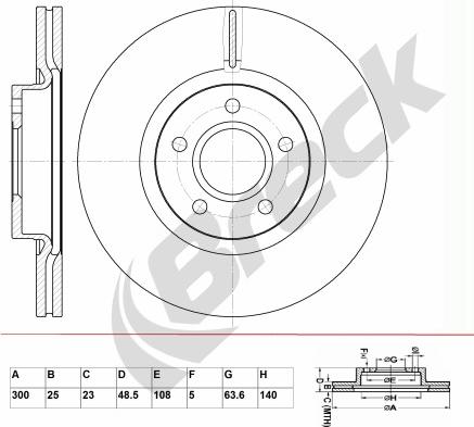 Breck BR 355 VA100 - Спирачен диск vvparts.bg