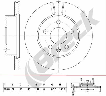 Breck BR 358 VA100 - Спирачен диск vvparts.bg