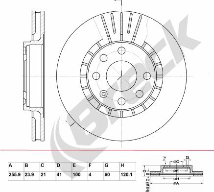 Breck BR 305 VA100 - Спирачен диск vvparts.bg