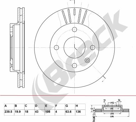 Breck BR 318 VA100 - Спирачен диск vvparts.bg