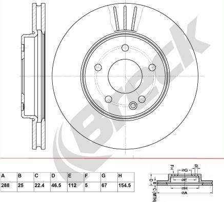 Breck BR 312 VA100 - Спирачен диск vvparts.bg