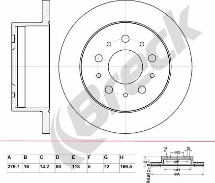 Breck BR 334 VA100 - Спирачен диск vvparts.bg