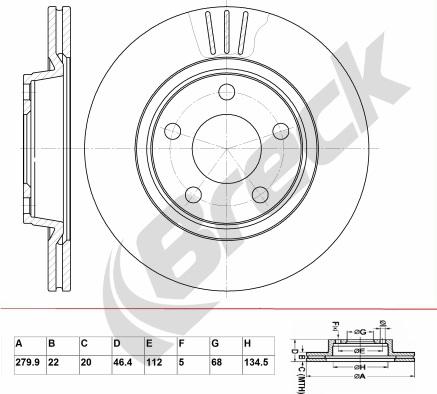 Breck BR 335 VA100 - Спирачен диск vvparts.bg