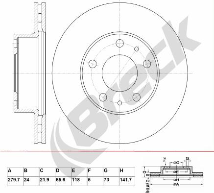 Breck BR 323 VA100 - Спирачен диск vvparts.bg