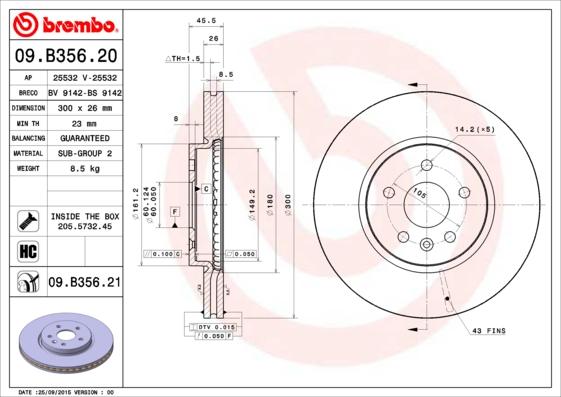 Breco BV 9142 - Спирачен диск vvparts.bg