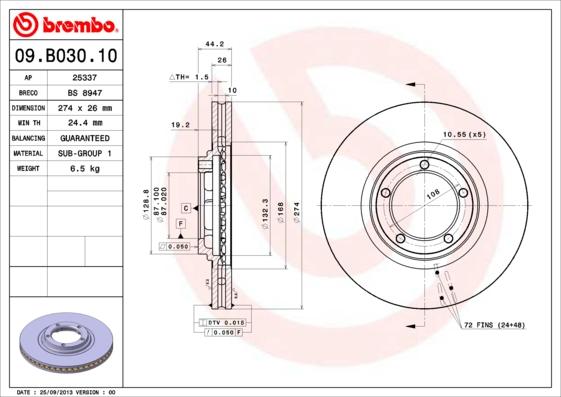 Breco BS 8947 - Спирачен диск vvparts.bg
