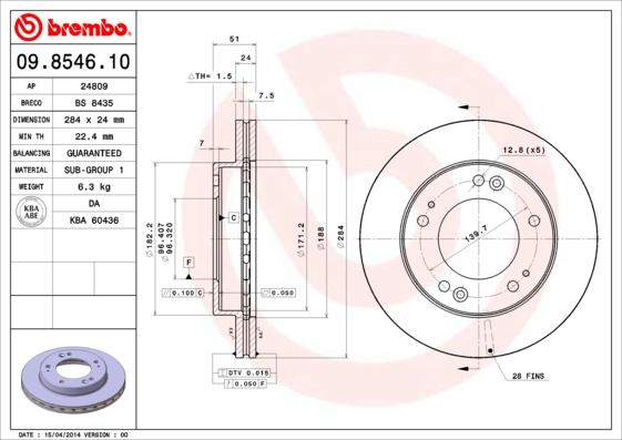 Breco BS 8435 - Спирачен диск vvparts.bg