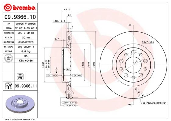 Breco BS 8617 - Спирачен диск vvparts.bg