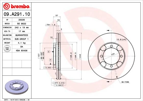 Breco BS 8632 - Спирачен диск vvparts.bg