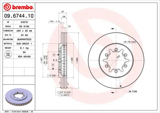 Breco BS 8196 - Спирачен диск vvparts.bg
