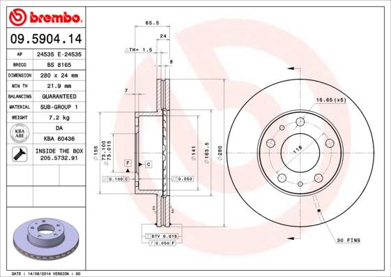 Breco BS 8165 - Спирачен диск vvparts.bg