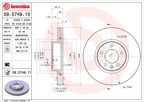 Breco BV 8126 - Спирачен диск vvparts.bg