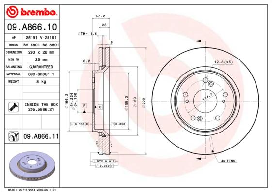 Breco BS 8801 - Спирачен диск vvparts.bg