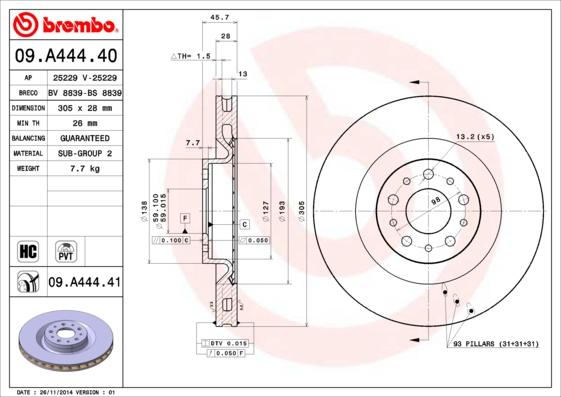 Breco BS 8839 - Спирачен диск vvparts.bg