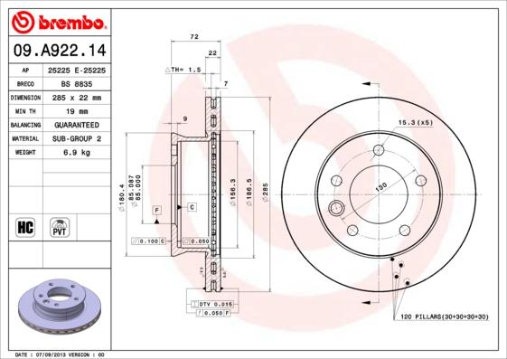 Breco BS 8835 - Спирачен диск vvparts.bg