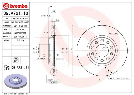 Breco BS 8820 - Спирачен диск vvparts.bg