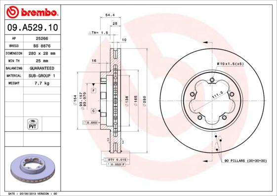 Breco BS 8876 - Спирачен диск vvparts.bg