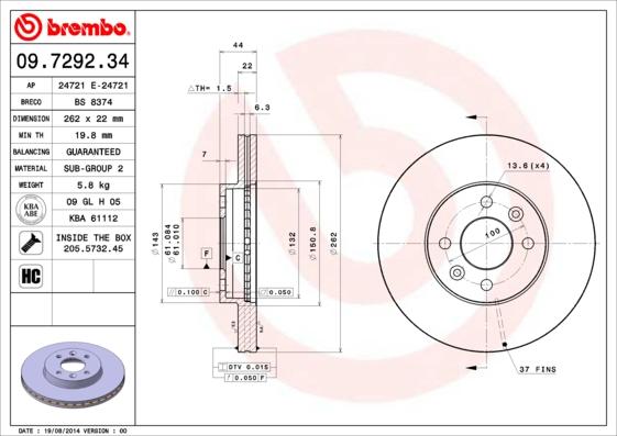 Breco BS 8374 - Спирачен диск vvparts.bg