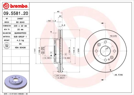 Breco BS 8243 - Спирачен диск vvparts.bg